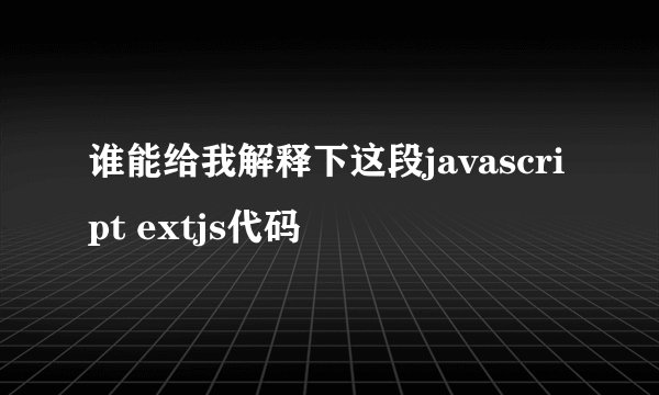 谁能给我解释下这段javascript extjs代码