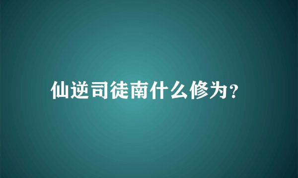 仙逆司徒南什么修为？