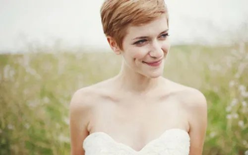 短发结婚当天新娘头图片  短发什么发型好看