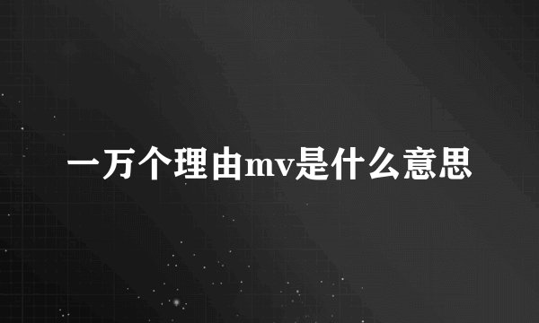 一万个理由mv是什么意思