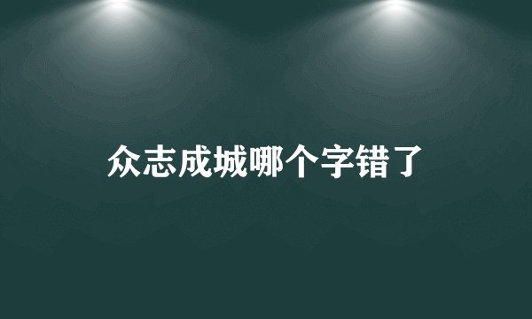 众志成城哪个字错了