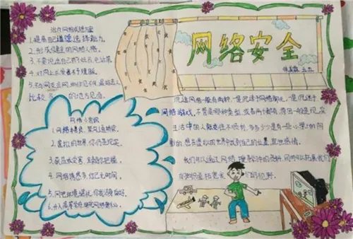 小学生网络安全手抄报简单又漂亮