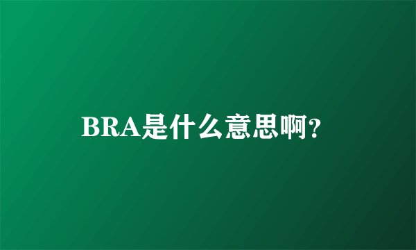 BRA是什么意思啊？