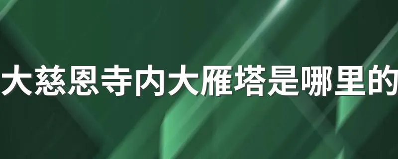 大慈恩寺内大雁塔是哪里的 陕西省西安市南郊大慈恩寺内