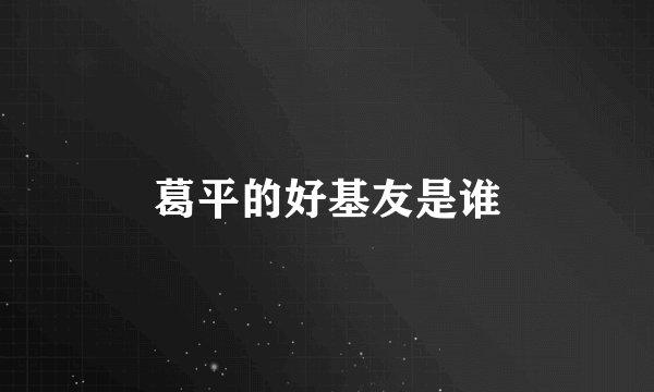 葛平的好基友是谁