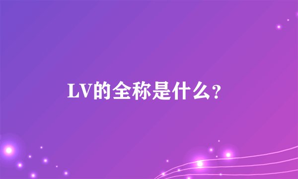 LV的全称是什么？