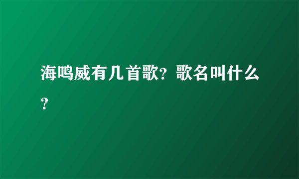 海鸣威有几首歌？歌名叫什么？