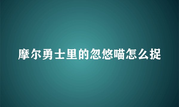 摩尔勇士里的忽悠喵怎么捉