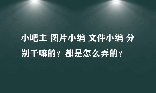 小吧主 图片小编 文件小编 分别干嘛的？都是怎么弄的？