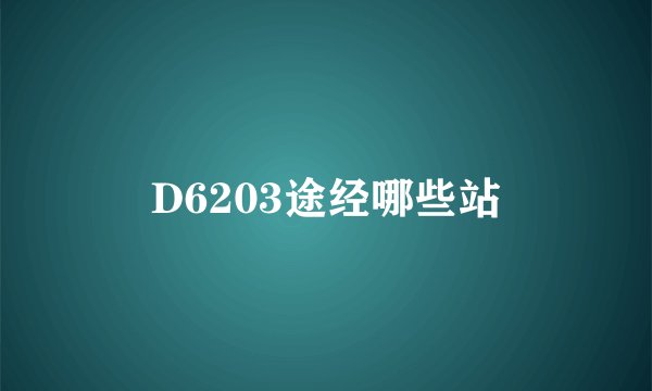 D6203途经哪些站