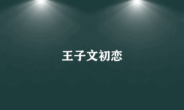 王子文初恋