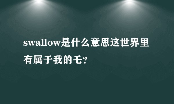 swallow是什么意思这世界里有属于我的乇？