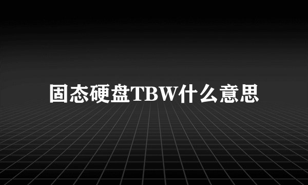 固态硬盘TBW什么意思