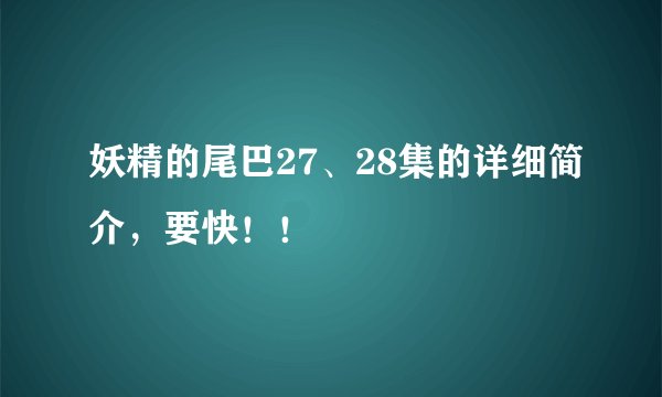 妖精的尾巴27、28集的详细简介，要快！！