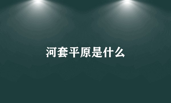 河套平原是什么