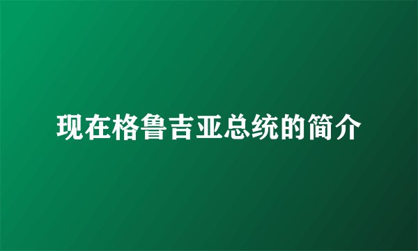现在格鲁吉亚总统的简介