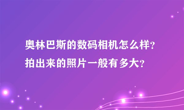 奥林巴斯的数码相机怎么样？拍出来的照片一般有多大？