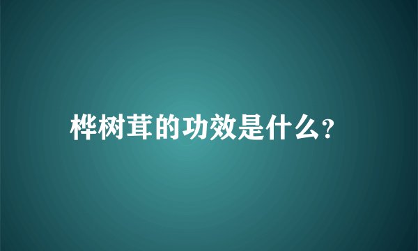 桦树茸的功效是什么？