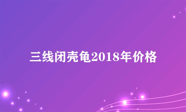 三线闭壳龟2018年价格