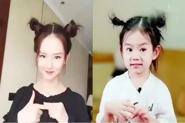戚薇女儿为啥总是扎俩丸子头？看到她散头发照片后，瞬间懂了！这是为何？
