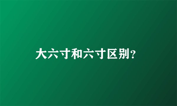 大六寸和六寸区别？