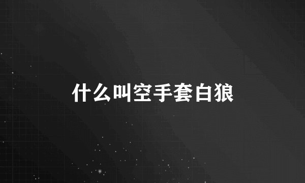 什么叫空手套白狼