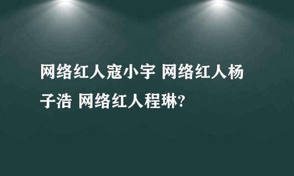 网络红人寇小宇 网络红人杨子浩 网络红人程琳?