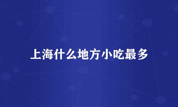 上海什么地方小吃最多