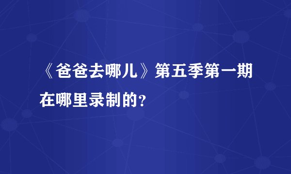 《爸爸去哪儿》第五季第一期在哪里录制的？