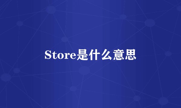 Store是什么意思