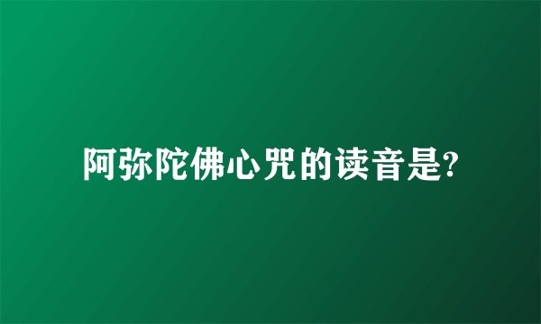 阿弥陀佛心咒的读音是?