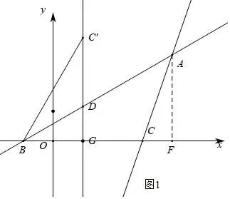 如图，直线$AB:y=\frac{{\sqrt{3}}}{3}x+b$，其中$B\left(-1,0\right)$，点$A$横坐标为$4$，点$C\left(3,0\right)$，直线$FG$垂直平分线段$BC$.