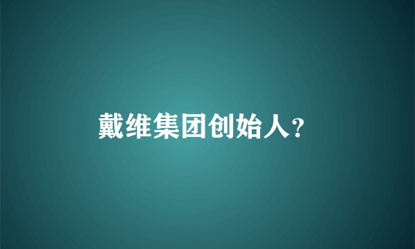 戴维集团创始人？