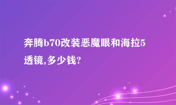 奔腾b70改装恶魔眼和海拉5透镜,多少钱?