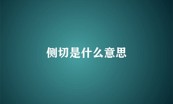 侧切是什么意思