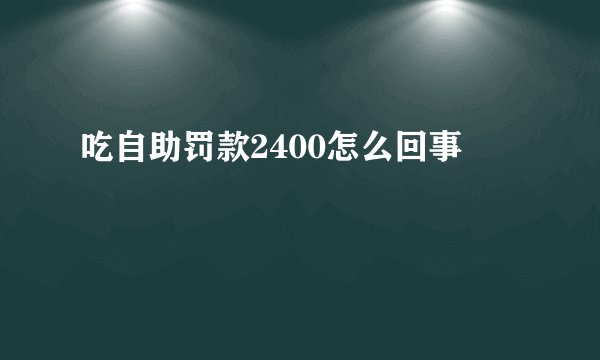 吃自助罚款2400怎么回事