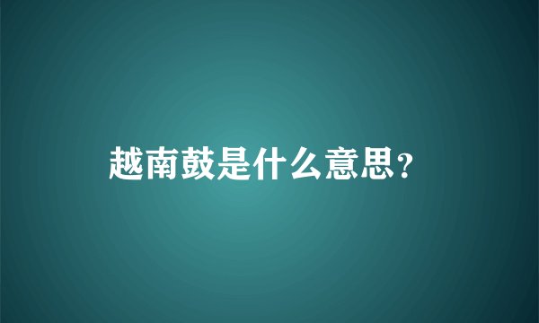 越南鼓是什么意思？