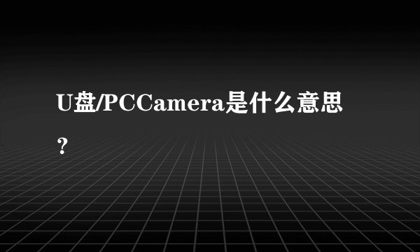 U盘/PCCamera是什么意思？