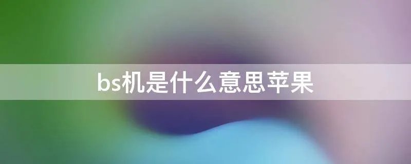 bs机是什么意思苹果