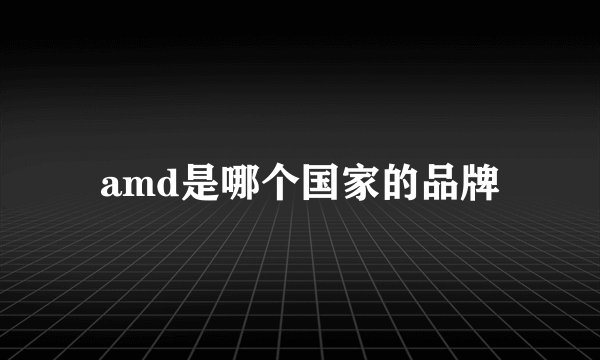 amd是哪个国家的品牌
