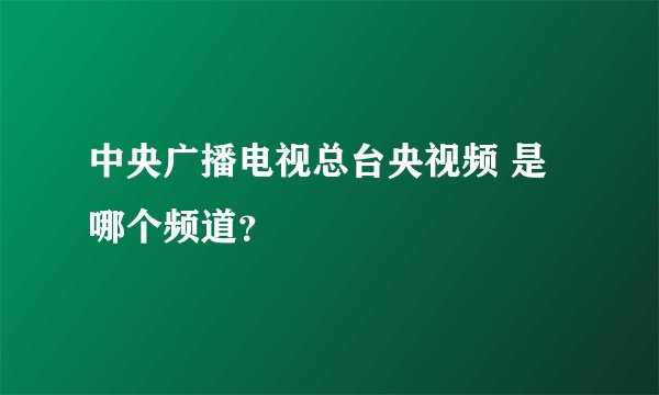 中央广播电视总台央视频 是哪个频道？