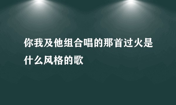 你我及他组合唱的那首过火是什么风格的歌