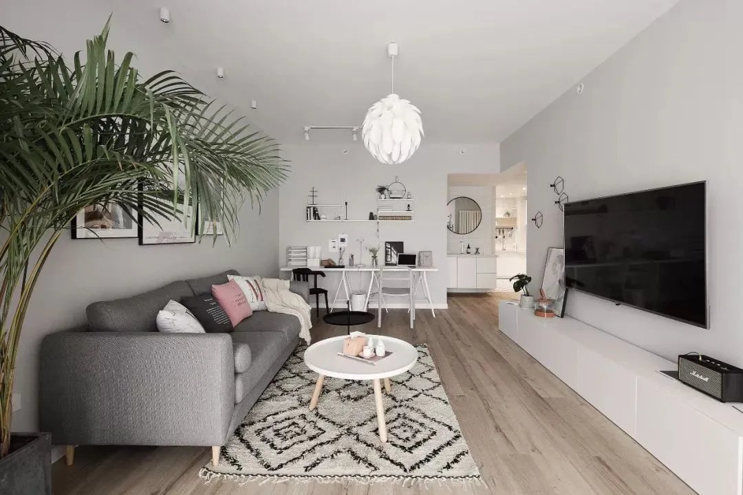 72㎡小清新北欧风格小户型装修效果图,一居室独立自在!