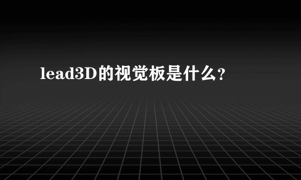 lead3D的视觉板是什么？