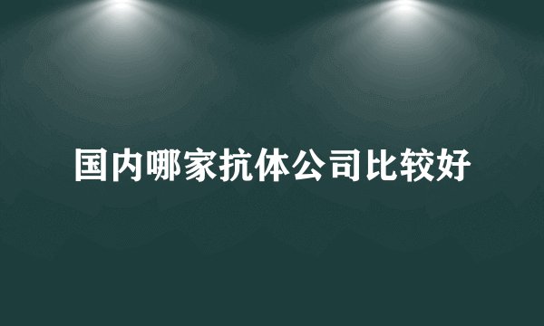 国内哪家抗体公司比较好