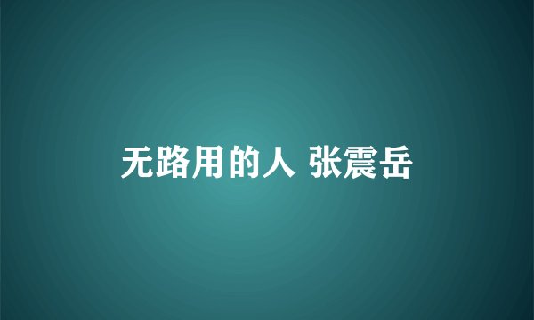 无路用的人 张震岳