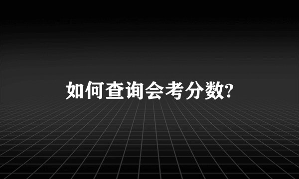 如何查询会考分数?