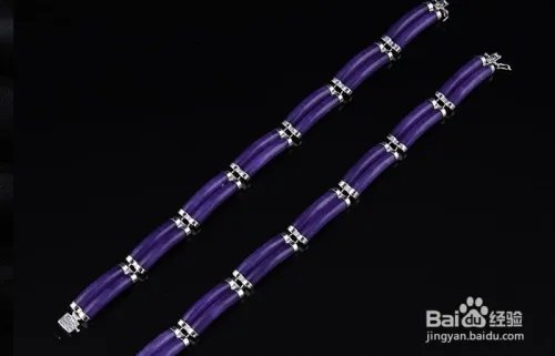 银器中的镶紫色东陵玉手链如何欣赏