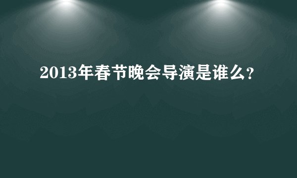 2013年春节晚会导演是谁么？