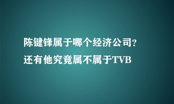 陈键锋属于哪个经济公司？ 还有他究竟属不属于TVB